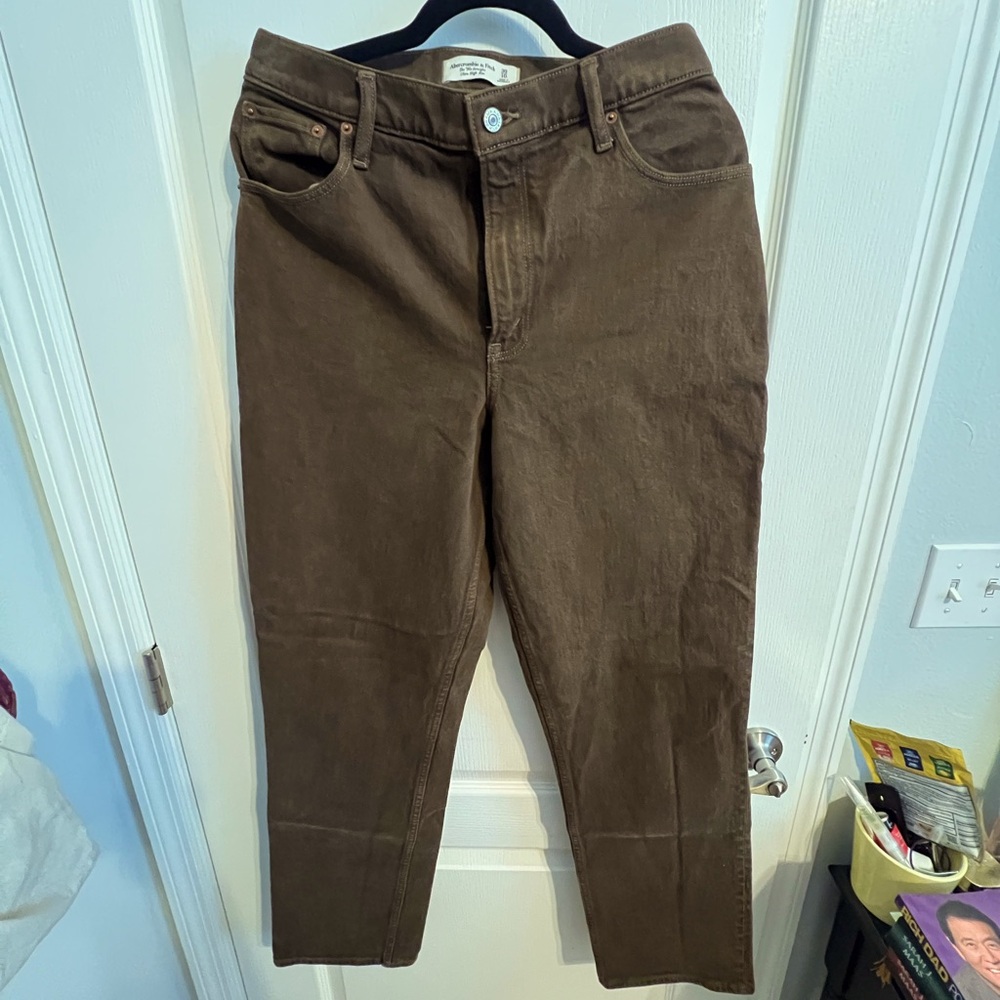 Abercrombie and Fitch Brown Denin Jeans Curve Love Size 10 Long